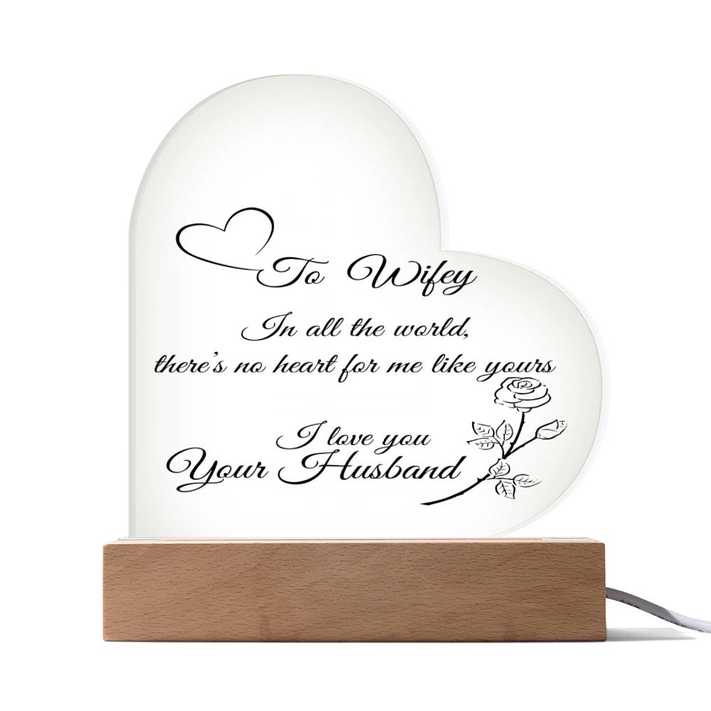Wifey Valentine's Day Printed Heart Acrylic Plaque